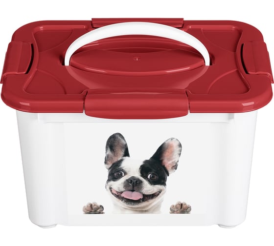 Контейнер для корма Бытпласт с декором lucky pet, 5.5 л, собаки, бордовый 434212421