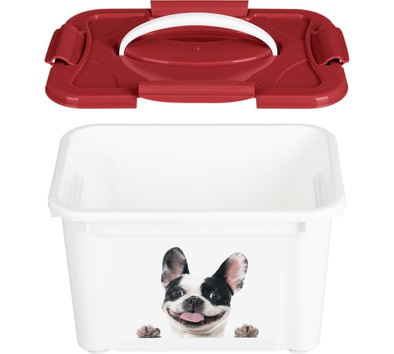 Контейнер для корма Бытпласт с декором lucky pet, 5.5 л, собаки, бордовый 434212421