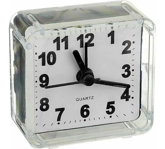 Часы-будильник PERFEO Quartz " PF-TC-001", квадратные 5,5x5,5 см, белые 30015191