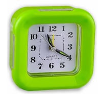 Часы-будильник PERFEO Quartz " PF-TC-003", квадратные 9,5x9,5 см, подсветка, зелёные 30015199