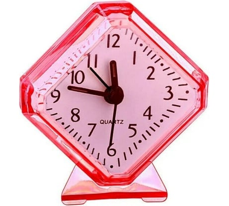 Часы-будильник PERFEO Quartz " PF-TC-002", ромб, 7,5x8,5 см, красные 30015196