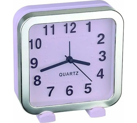 Часы-будильник PERFEO Quartz " PF-TC-018", квадратные 13x13 см, фиолетовые 30015247