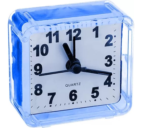 Часы-будильник PERFEO Quartz " PF-TC-001", квадратные 5,5x5,5 см, синий 30015193