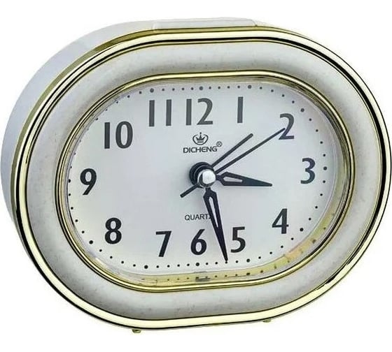 Часы-будильник PERFEO Quartz " PF-TC-017", овальные 10,5x12,5 см, подсветка, хаки 30015242 1