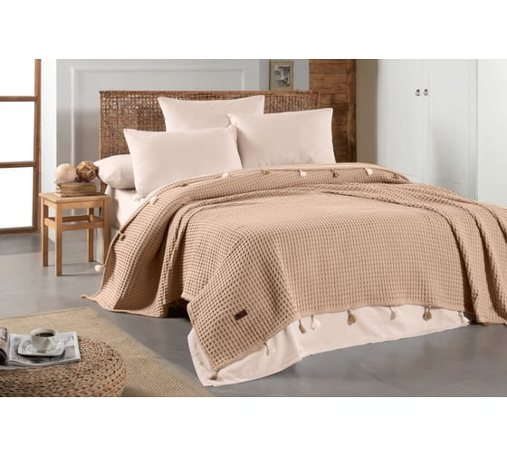 Плед Arya Home arya с кисточками, 200x230, katia коричневый 8680943225474 1