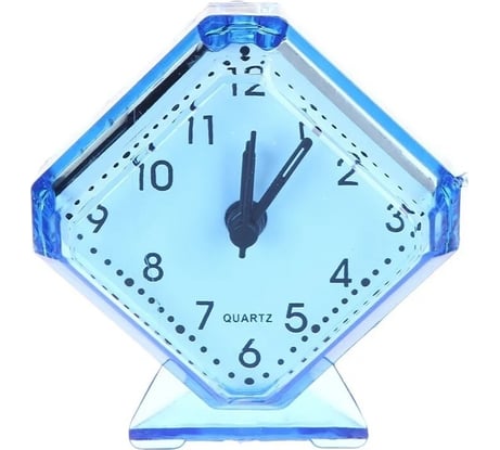 Часы-будильник PERFEO Quartz " PF-TC-002", ромб, 7,5x8,5 см, синий 30015197