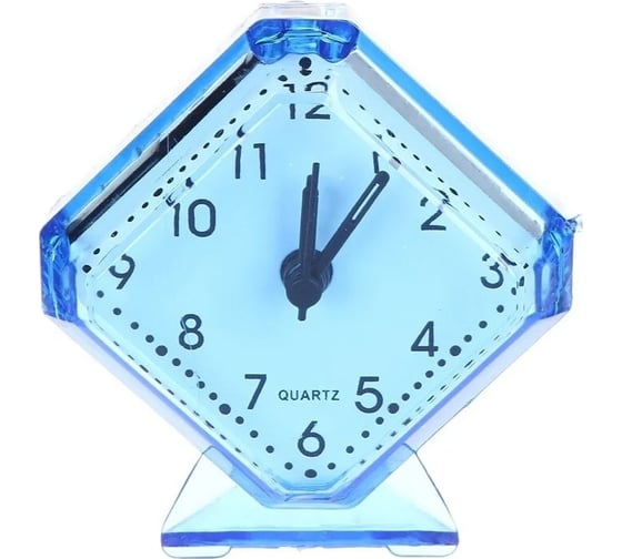 Часы-будильник PERFEO Quartz " PF-TC-002", ромб, 7,5x8,5 см, синий 30015197