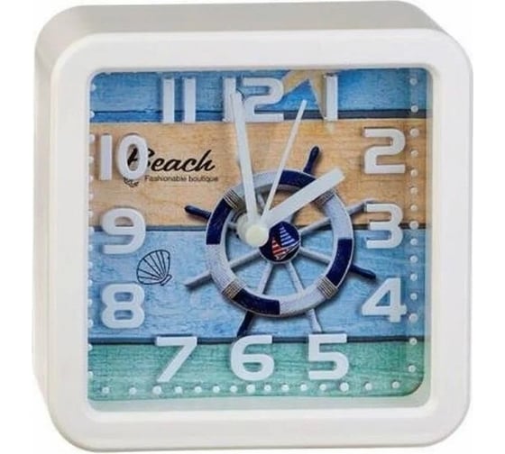 Часы-будильник PERFEO Quartz " PF-TC-014", квадратные 10,5x10,5 см, маяк 30015235 1