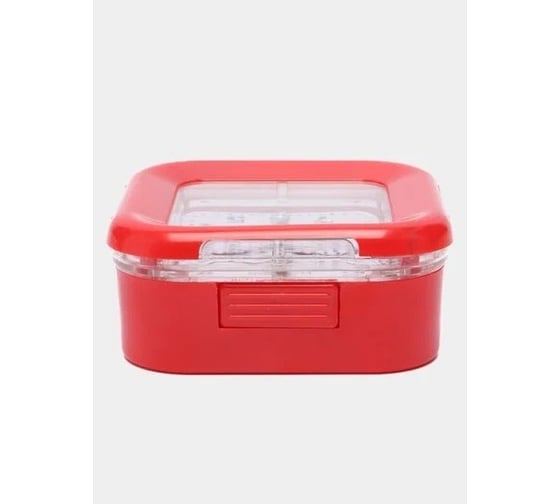 Часы-будильник PERFEO Quartz PF-TC-003 квадратные, 9,5x9,5 см, подсветка, красные 30015201