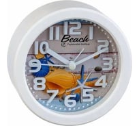 Часы-будильник PERFEO Quartz " PF-TC-013", круглые, 10,5 см, ракушка 30015229