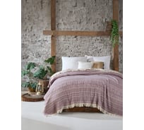 Плед Arya Home arya жаккардовый трехслойный муслин, 220x240, aria пурпурный 8680943225191