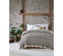 Плед Arya Home arya жаккардовый трехслойный муслин, 180x240, raya черный 8680943225146