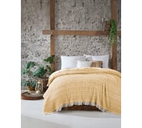 Плед Arya Home arya жаккардовый трехслойный муслин, 220x240, jade желтый 8680943225238