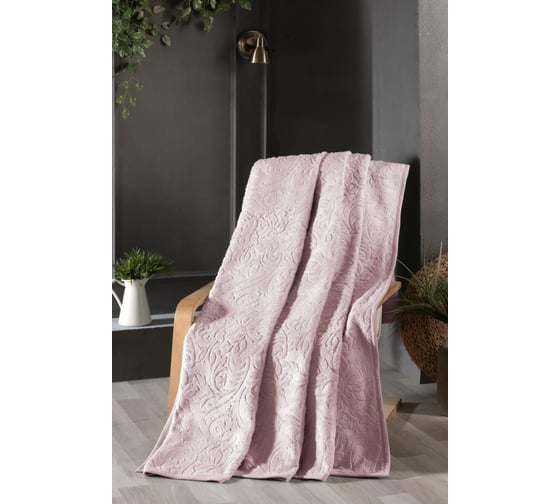 Плед Arya Home arya с тиснением, 220x240, valencia сухая роза 8680943220486