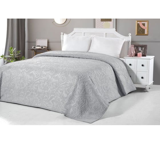 Плед Arya Home arya с тиснением, 220x240, valencia серый 8680943220493