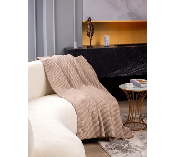 Плед Arya Home arya хлопок, 200x220, queen бежевый 8680943220479