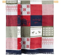 Плед Arya Home arya хлопок, 150x200, festive красный, белый 8680943220288
