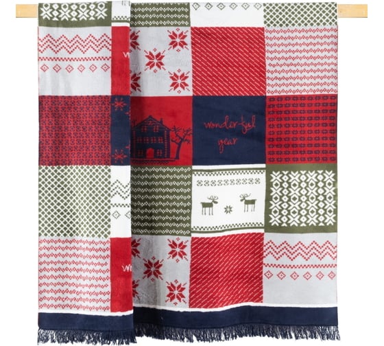 Плед Arya Home arya хлопок, 150x200, festive красный, белый 8680943220288 1