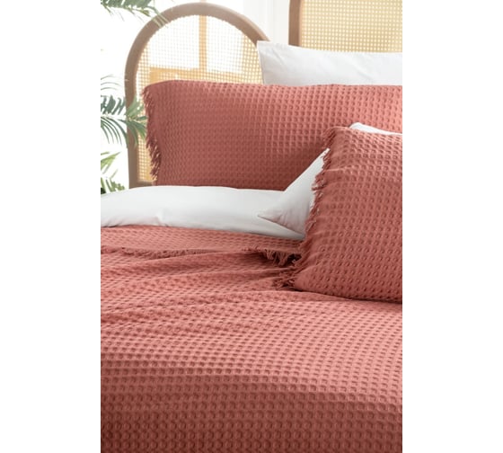 Плед Arya Home arya хлопок, с наволочками, 220x240, summer кирпичный 8680943225412
