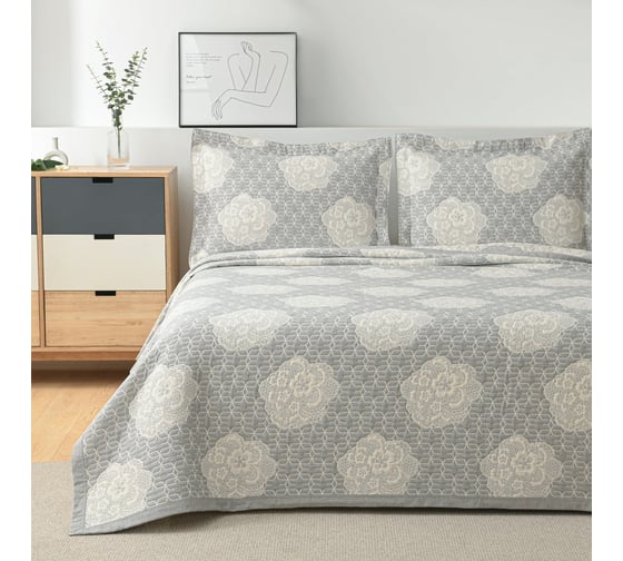 Покрывало Arya Home arya жаккард, 250x260, apollo серый 8680943102928
