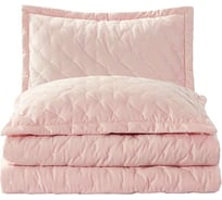 Покрывало Arya Home arya бархат, 250x260, 2 наволочки 50x70+5, ansel розовый 8680943114068