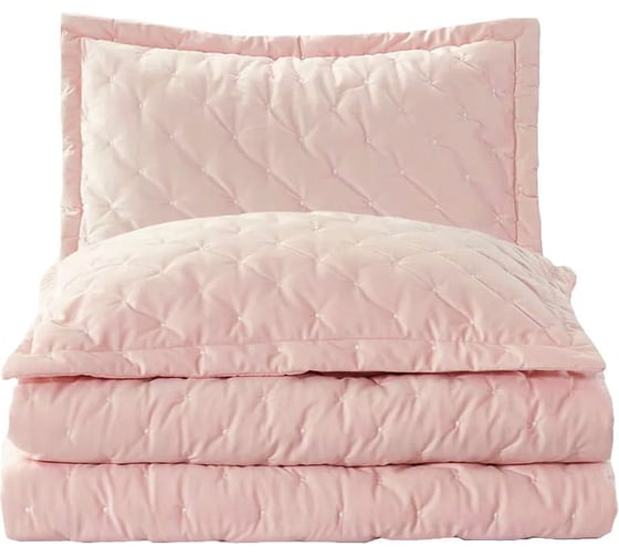 Покрывало Arya Home arya бархат, 250x260, 2 наволочки 50x70+5, ansel розовый 8680943114068