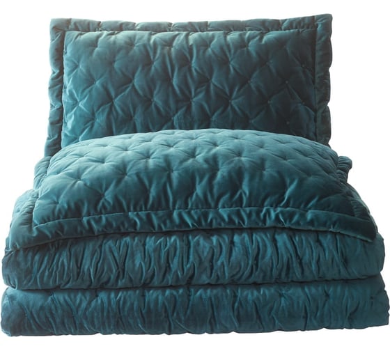 Покрывало Arya Home arya бархат, 250x260, 2 наволочки 50x70+5, ansel темно-бирюзовый 8680943083869