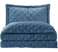 Покрывало Arya Home arya бархат, 250x260, 2 наволочки 50x70+5, ansel темно-синий 8680943114105