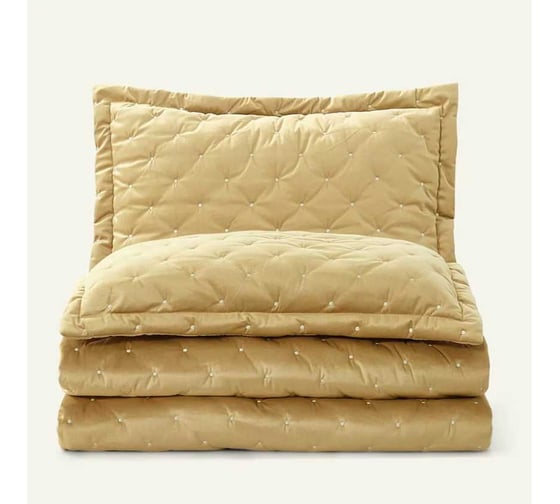 Покрывало Arya Home arya бархат, 180x240, наволочка 50x70+5, ansel золотистый 8680943114037