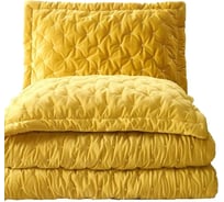 Покрывало Arya Home arya бархат, 180x240, наволочка 50x70+5, ansel желтый 8680943083814