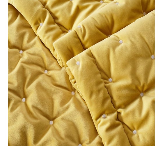 Покрывало Arya Home arya бархат, 180x240, наволочка 50x70+5, ansel желтый 8680943083814
