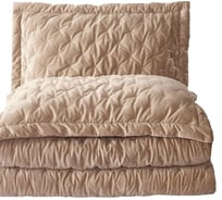 Покрывало Arya Home arya бархат, 250x260, 2 наволочки 50x70+5, ansel бежевый 8680943083845