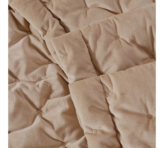 Покрывало Arya Home arya бархат, 250x260, 2 наволочки 50x70+5, ansel бежевый 8680943083845