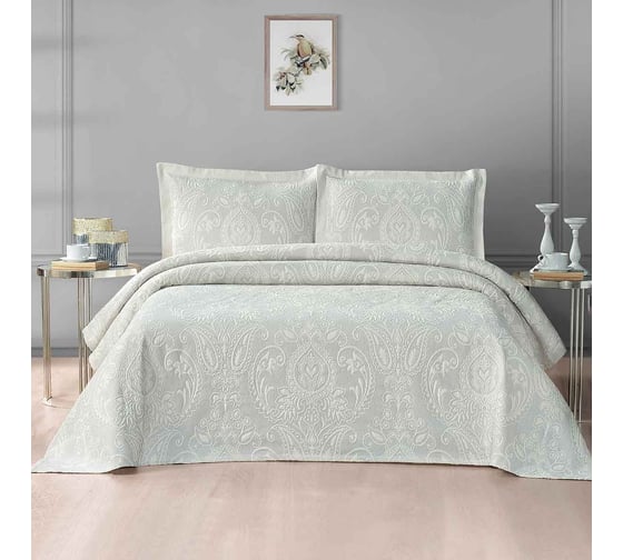 Покрывало Arya Home arya 230x250, 2 наволочки 50x70+5, suwi серый 8680943100788