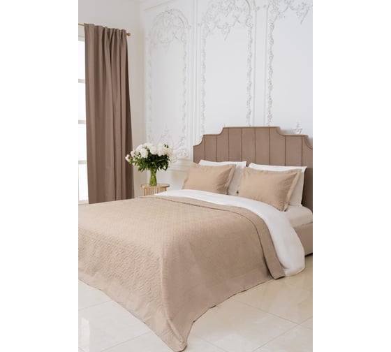 Покрывало Arya Home arya 230x250, 2 наволочки 50x70+5, candy бежевый 8680943087539