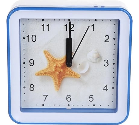 Часы-будильник PERFEO Quartz " PF-TC-010", квадратные 14,8*14,8 см, подвес на стену, звезда 30015222