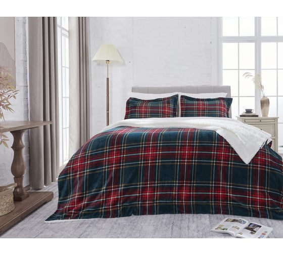 Покрывало Arya Home arya печатное, двуспальное 200x220, 2 наволочки 50x70+5, evergreen зеленый 8680943222442