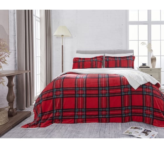 Покрывало Arya Home arya печатное, двуспальное 200x220, 2 наволочки 50x70+5, gloria красный 8680943222466