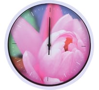 Настенные часы PERFEO круглые 30 см., циферблат Тюльпаны PF-WC-003 30015264