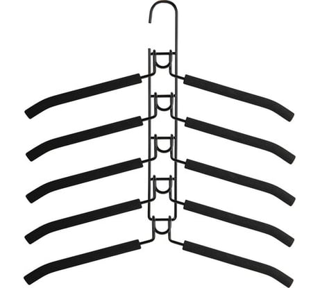 Вешалка-плечики BRABIX трансформер 2 комплекта 10 плечиков металл с покрытием, черные 880785