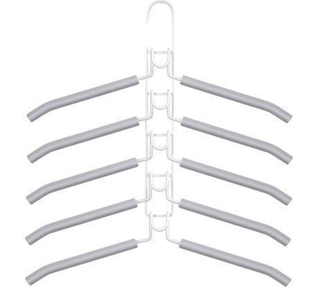 Вешалка-плечики BRABIX трансформер 2 комплекта 10 плечиков металл с покрытием, белые 880786