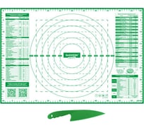 Силиконовый коврик для раскатки/запекания DASWERK 40x60 см, зеленый 608426