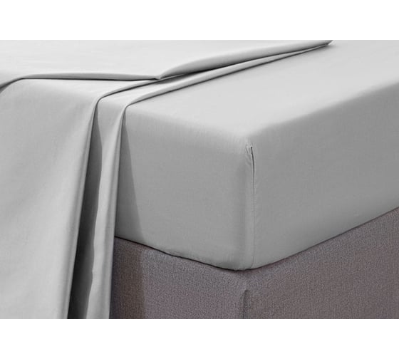 Хлопковая простынь Arya Home arya 160x200+33, camino серый 8680943108579