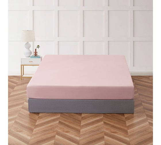 Хлопковая простынь Arya Home arya 160x200+33, camino пудровый 8680943108555 1
