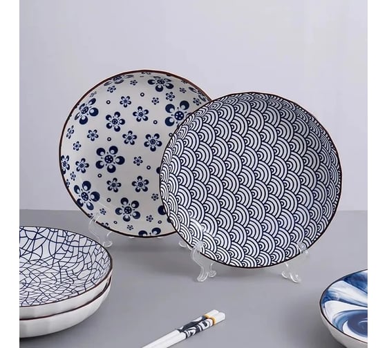 Набор тарелок ZDK Kitchen Japanese Collection, 2 шт, цвет голубой, диаметр 20 см 371104-SET2