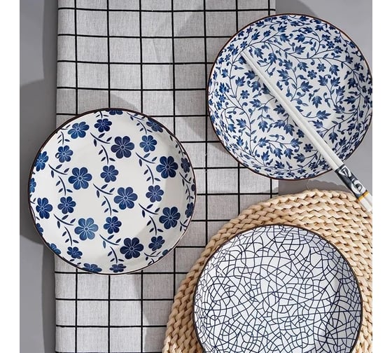 Набор тарелок ZDK Kitchen Japanese Collection, 2 шт, цвет голубой, диаметр 20 см 371104-SET2