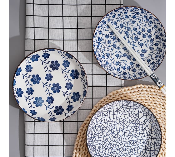Набор тарелок ZDK Kitchen Japanese Collection, 2 шт, цвет голубой, диаметр 20 см 371102-SET2