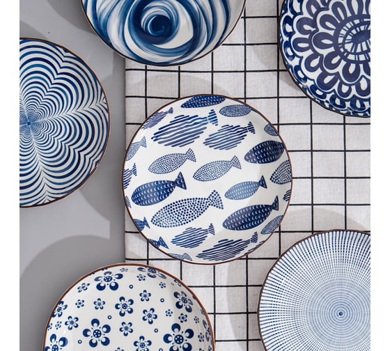 Набор тарелок ZDK Kitchen Japanese Collection, 2 шт, цвет голубой, диаметр 20 см 371108-SET2