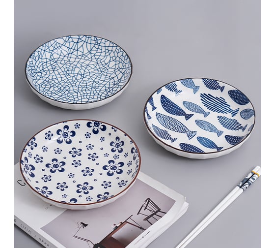 Набор тарелок ZDK Kitchen Japanese Collection, 2 шт, цвет голубой, диаметр 20 см 371108-SET2