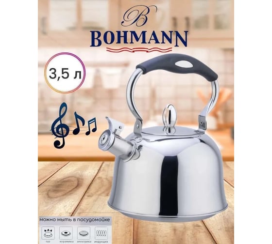 Металлический чайник Rainstahl со свистком 3.5 л RS\WK 7611-35 х12 7611-35 RS\WK